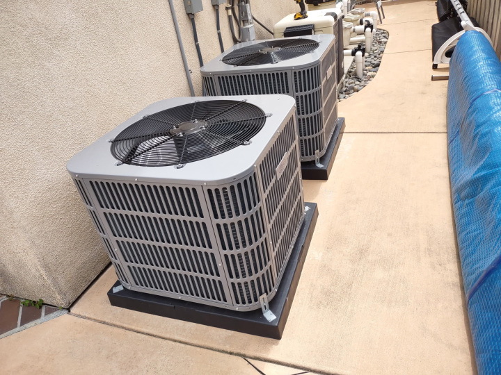 air conditioning condenser unit backyard