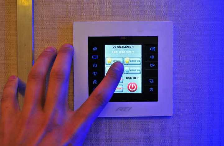 smart thermostat wall hand